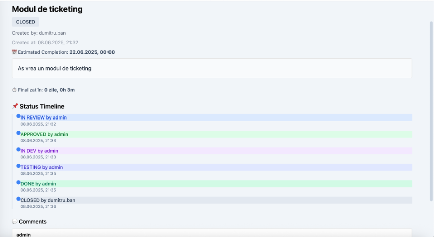 HelpDesk – taburi RFC & Tickets